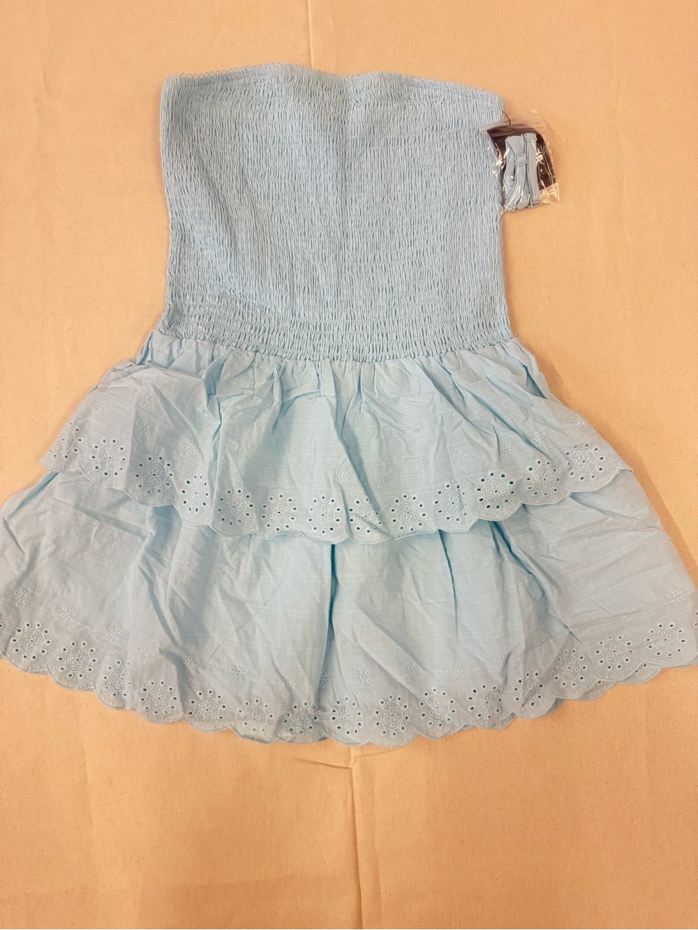 art class Light‎ Blue Smocked Top